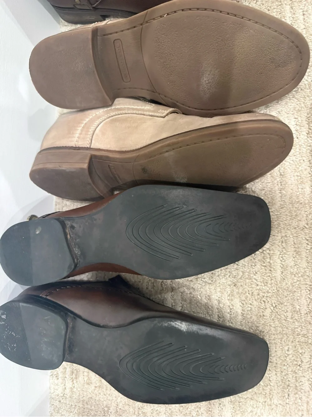 3 pairs of Men's Leather Shoes / boots Sz 9-9.5. Kenneth Cole/ Steve Madden